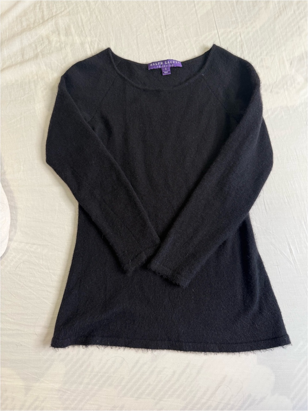 Ralph Lauren Black Long-Sleeve Cashmere Blend Sweater
